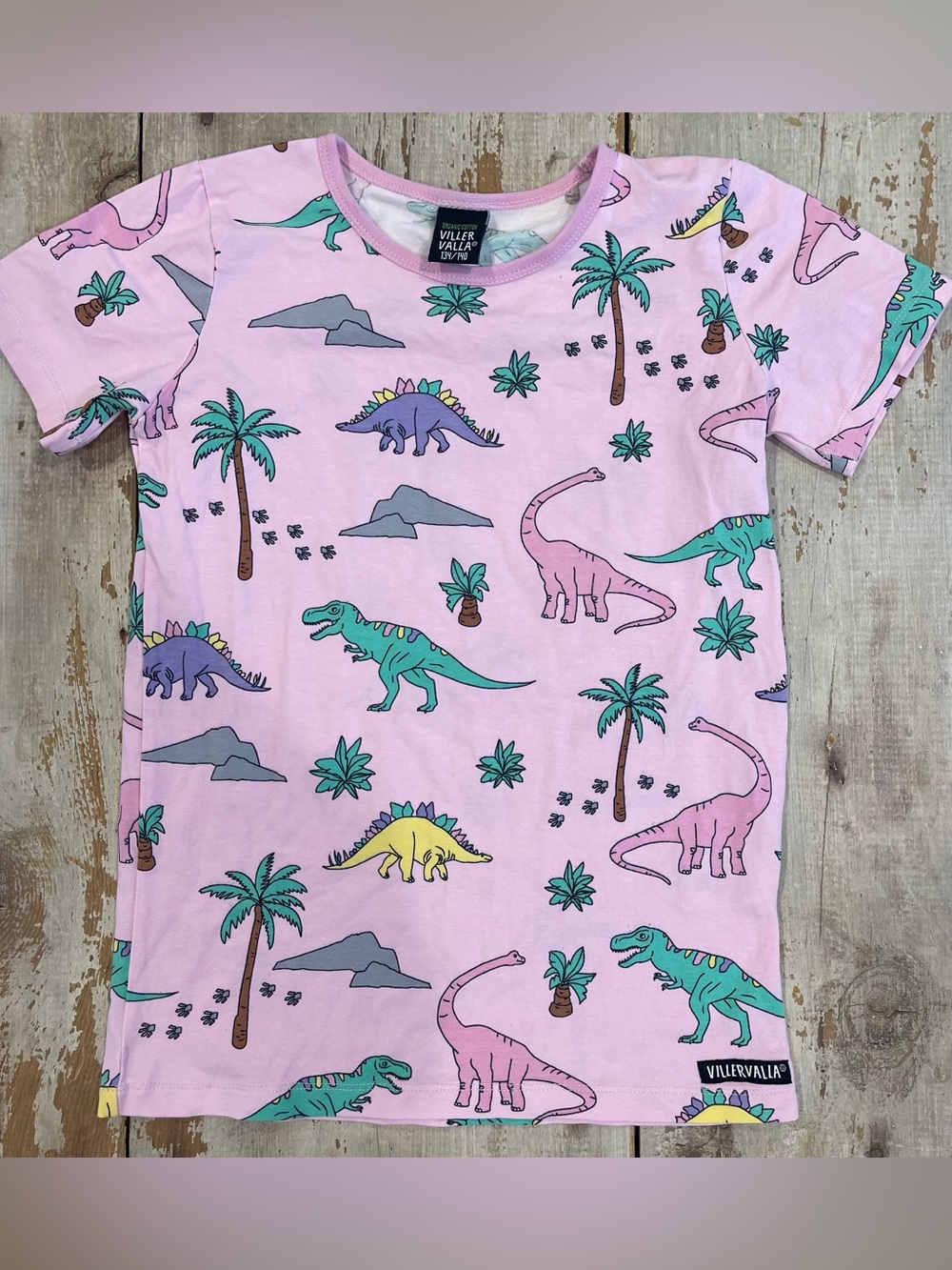 Viller Valla organic dinosaur t-shirt 134-140cm